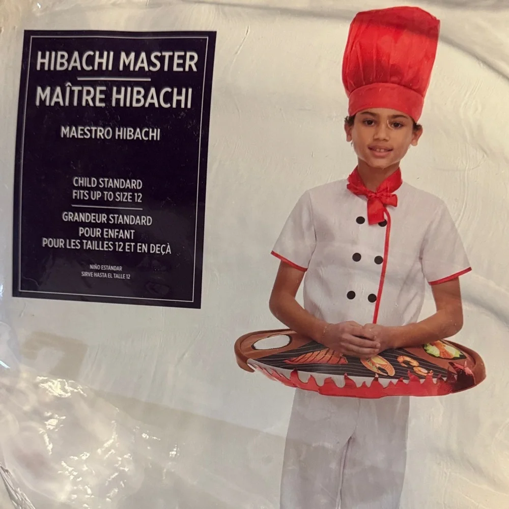 Hibachi Master Kids Costume - Red and White